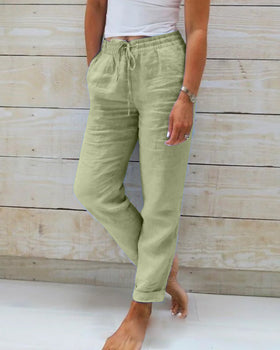 Pantalone Leggero a Vita Elastica Comfort Quotidiano