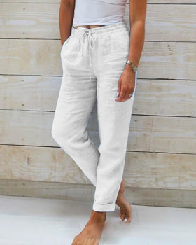 Pantalone Leggero a Vita Elastica Comfort Quotidiano