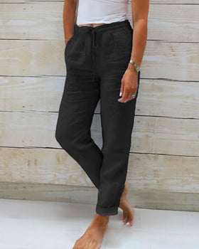 Pantalone Leggero a Vita Elastica Comfort Quotidiano