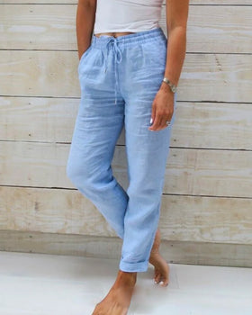 Pantalone Leggero a Vita Elastica Comfort Quotidiano