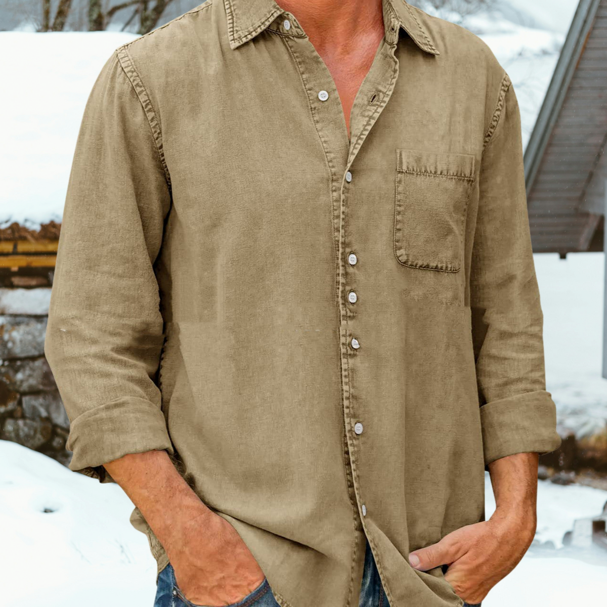 Bronislaw - Camicia Casual a Maniche Lunghe da Uomo