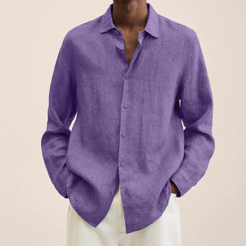 Camicia in lino a maniche lunghe da uomo