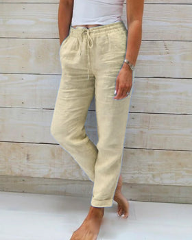 Pantalone Leggero a Vita Elastica Comfort Quotidiano