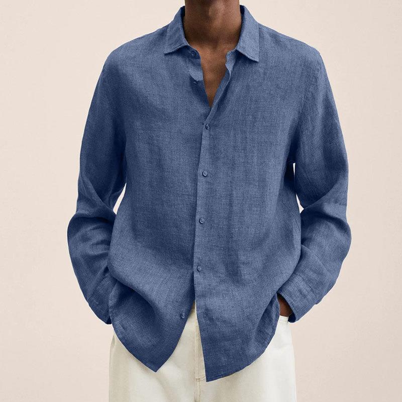 Camicia in lino a maniche lunghe da uomo