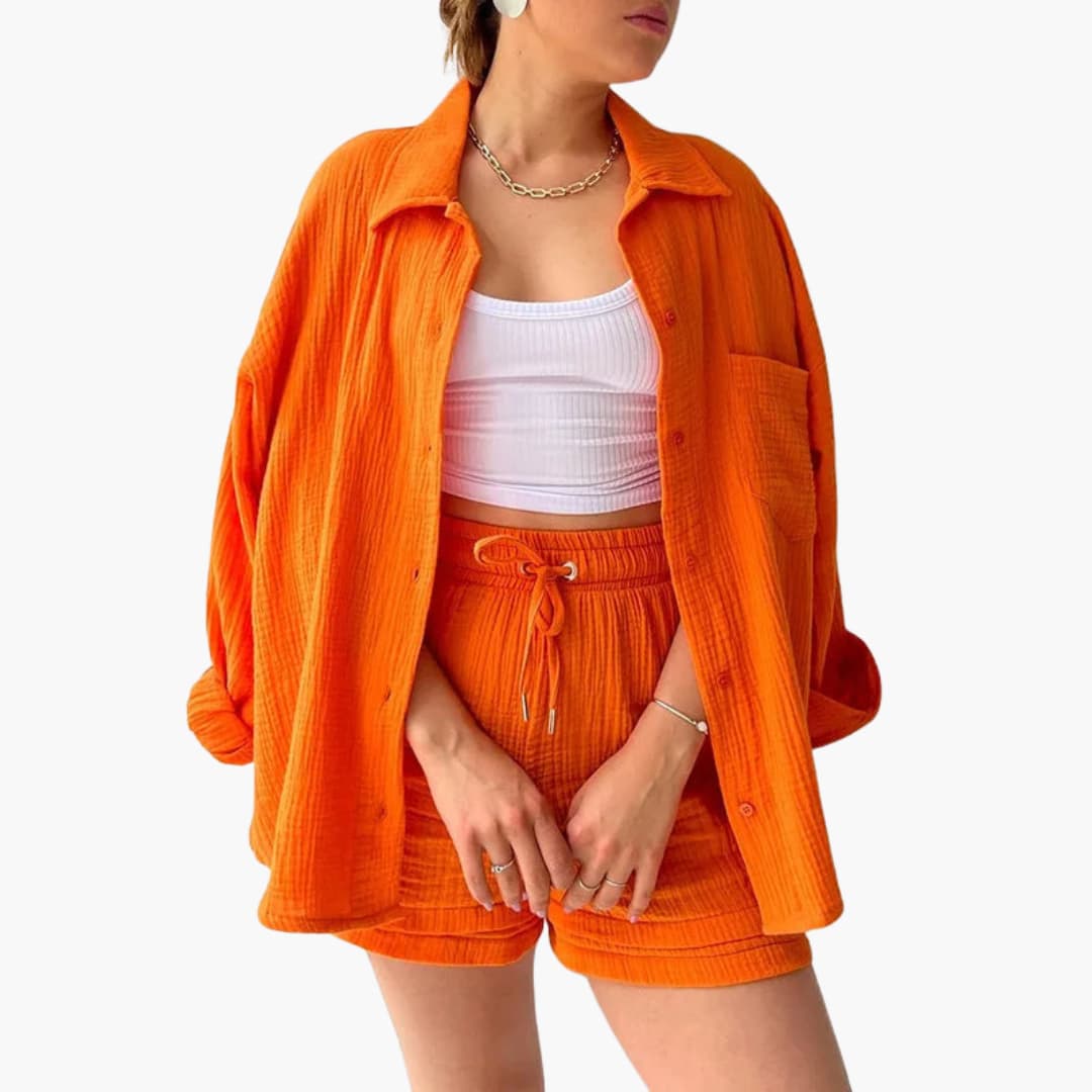 Completo Estivo Due Pezzi | Camicia e Shorts da Donna