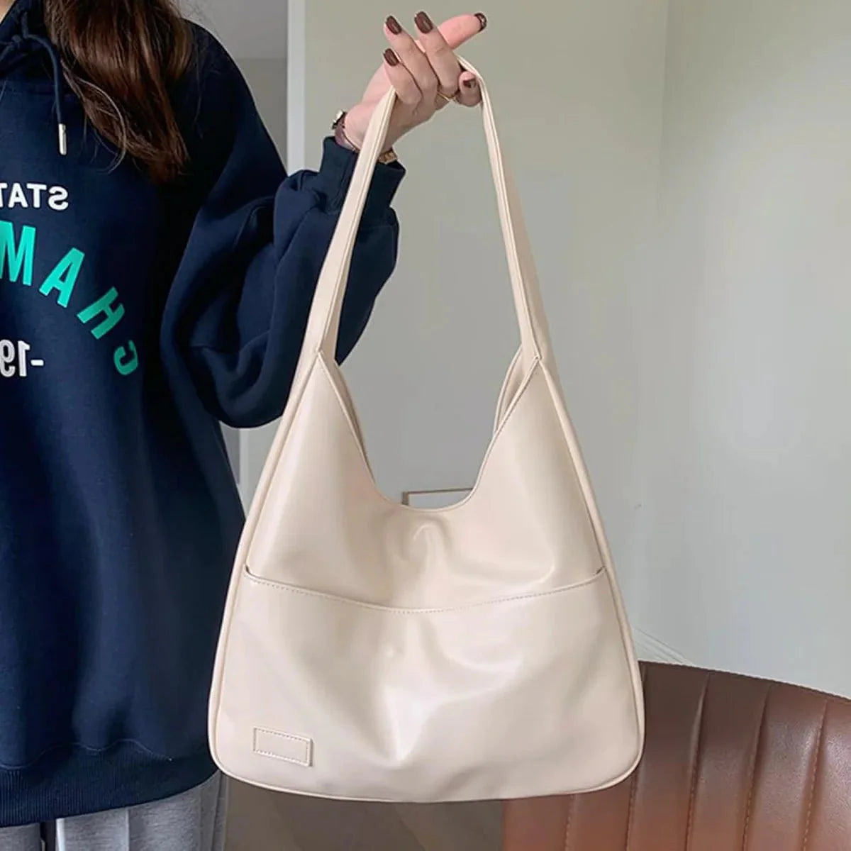 Borsa a spalla donna in pelle sintetica capiente hobo bag casual elegante