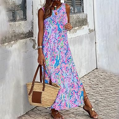 Abigail | Abito Stampato con Spacco da Donna
