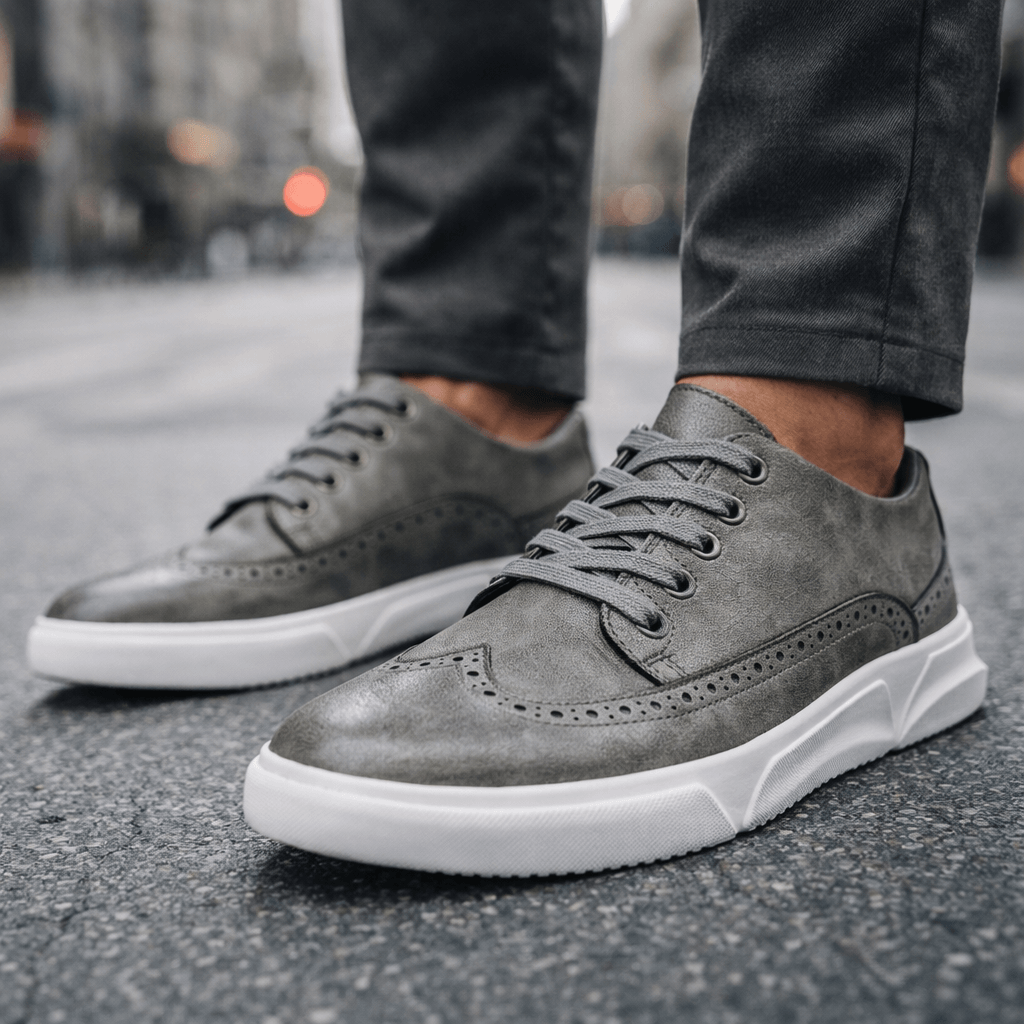 Sneakers Brogue in Pelle