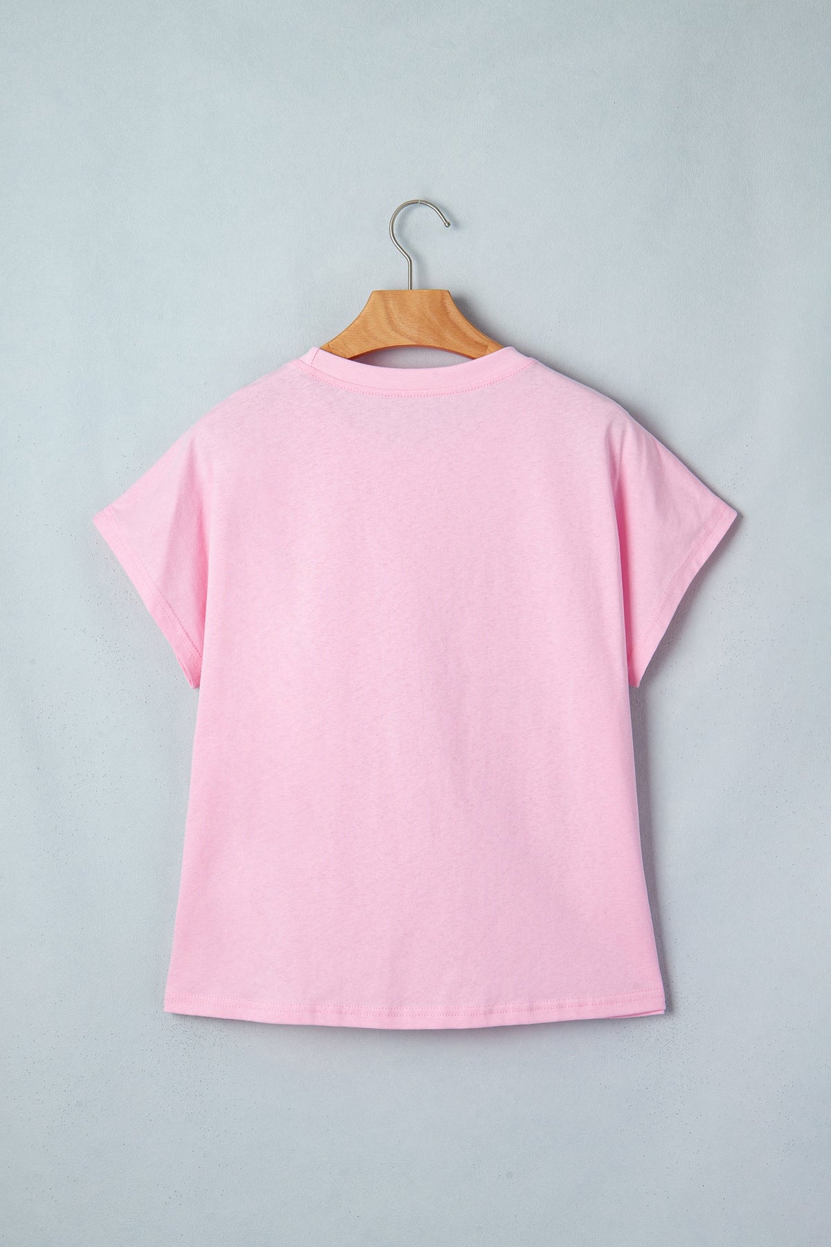 T-shirt in cotone con fiocco leopardato ricamato e girocollo