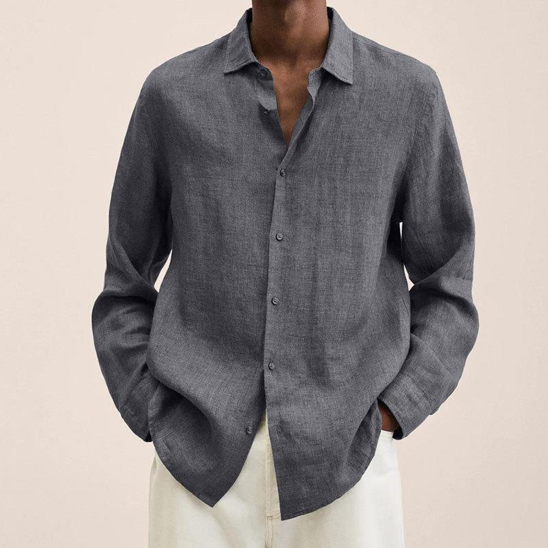 Camicia in lino a maniche lunghe da uomo