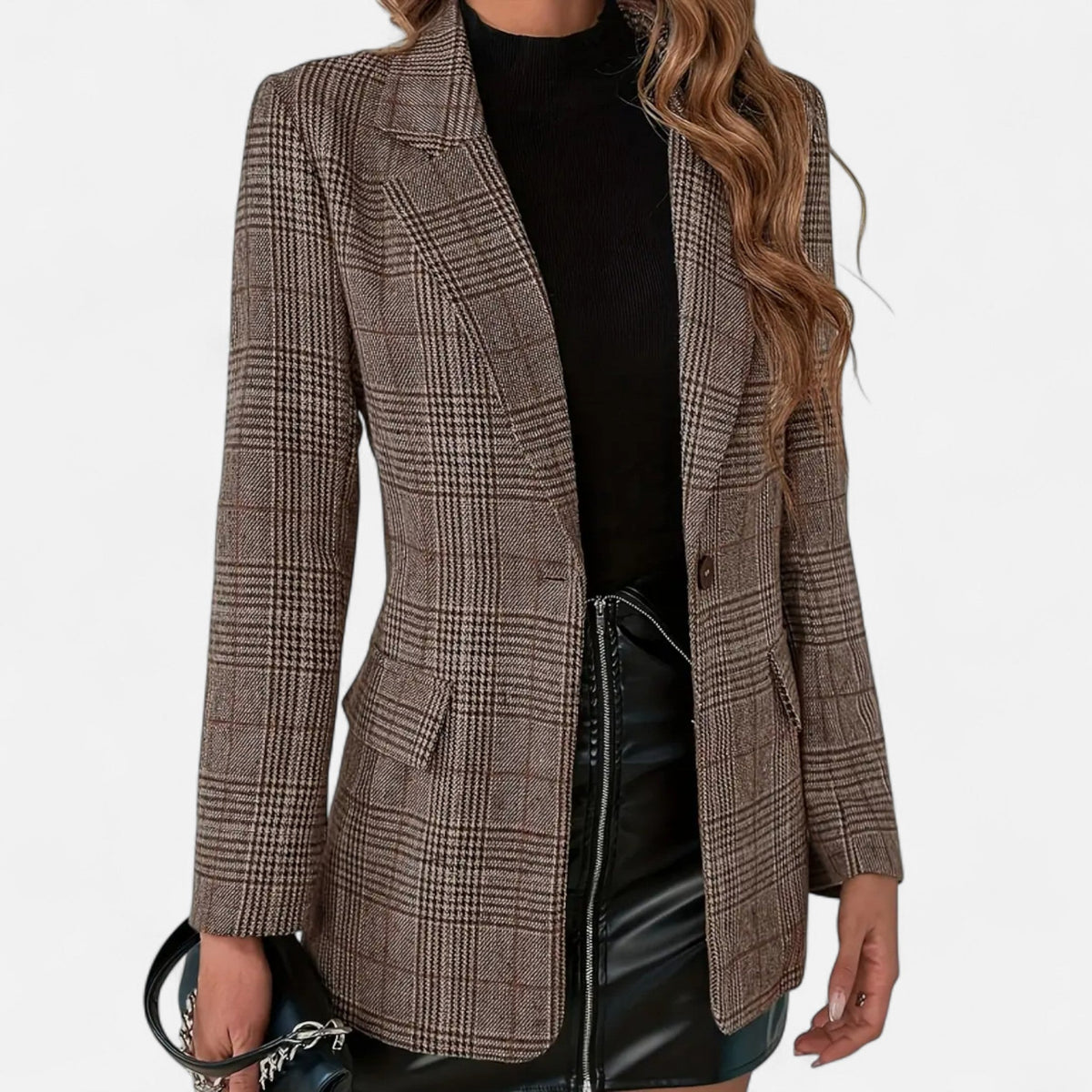 Blazer Donna a Quadri Stile Heritage Monopetto | Giacca Sartoriale Elegante per Ufficio e Look Casual con Fodera Morbida