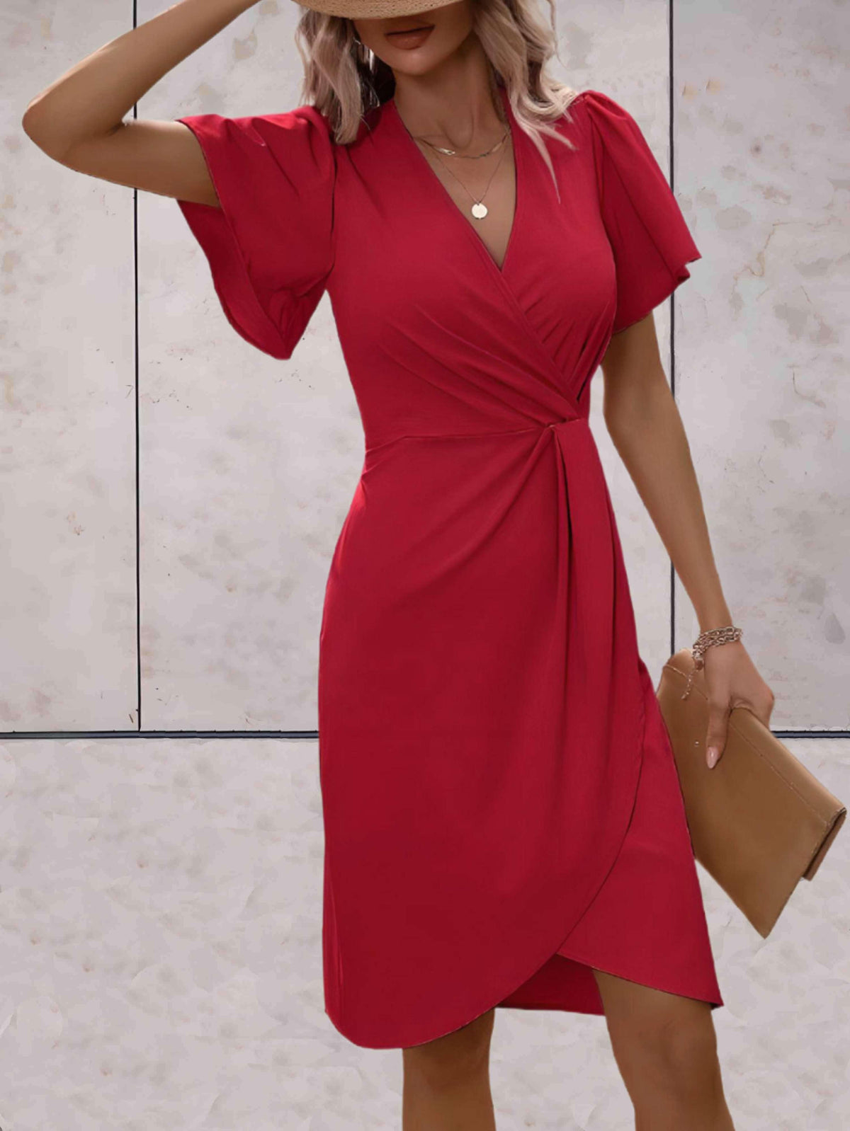 Abito a Portafoglio da Donna – Elegante Abito Incrociato con Scollo a V e Vestibilità Regolabile per Ogni Occasione