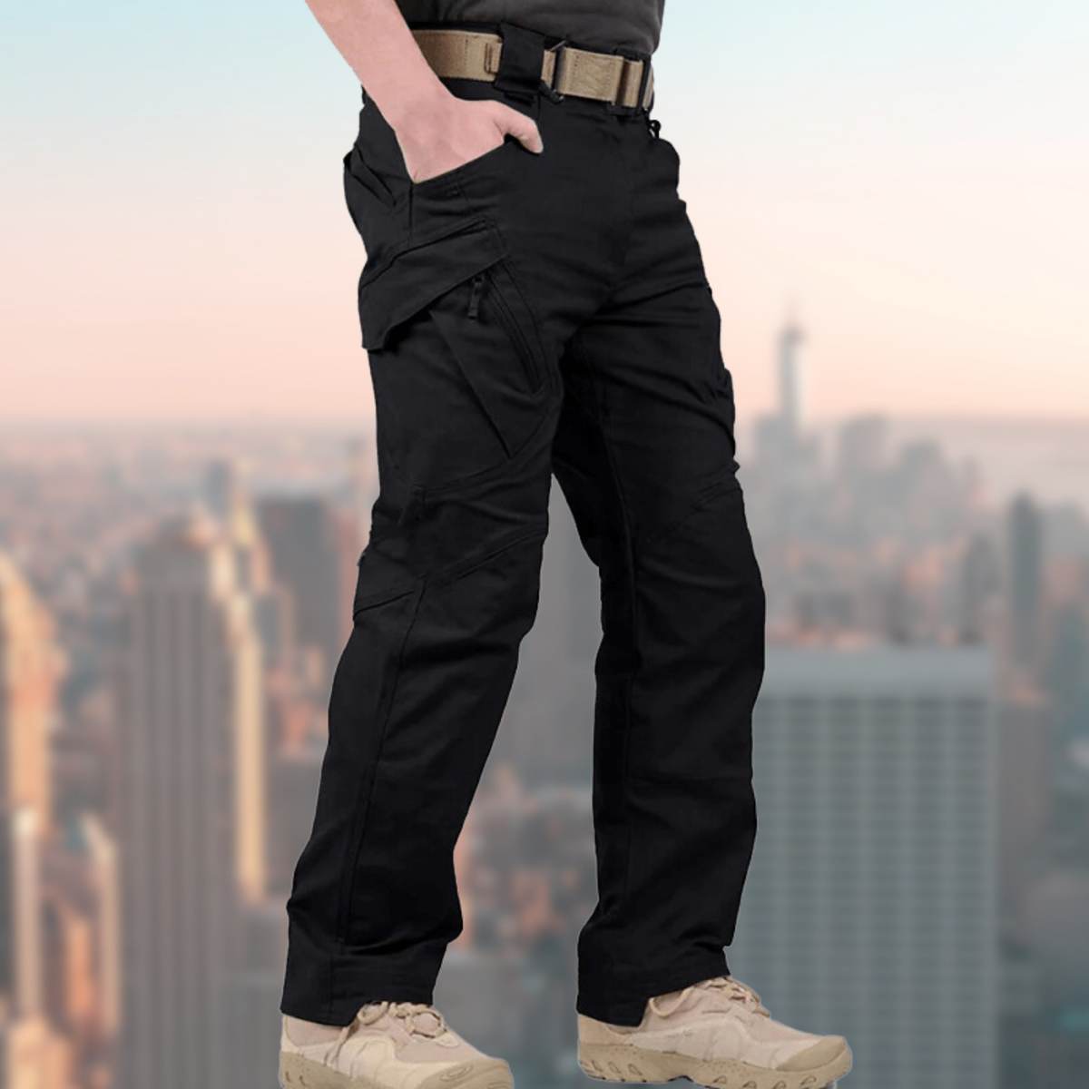 Cargohosen | Wasserdicht | Outdoor | Taktische Hosen | Herrenhosen-Schwarz-XS-Chaps Herrenmode