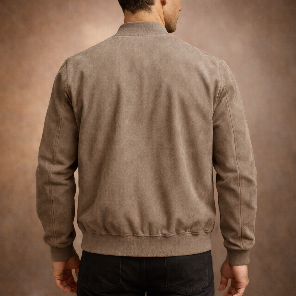Giacca Bomber da Uomo in Scamosciato Leggera Smart Casual per Tutte le Stagioni