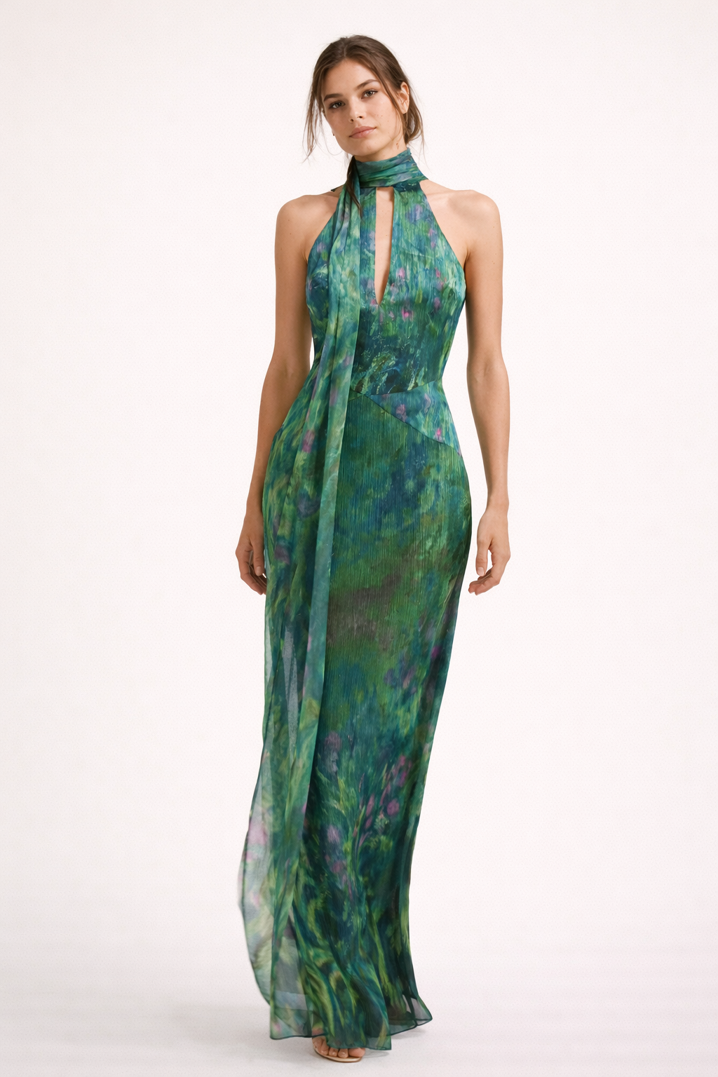 Abito lungo con scollo all'americana per donna - Irises