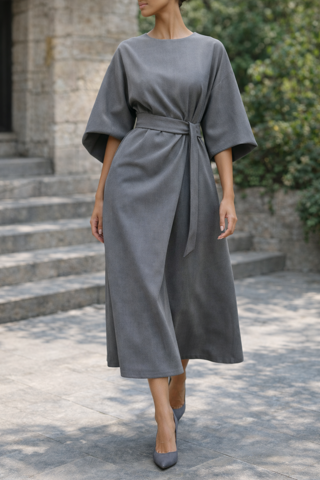 Beatrice | Abito Midi con Cintura da Donna