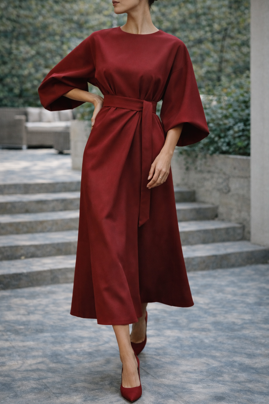 Beatrice | Abito Midi con Cintura da Donna