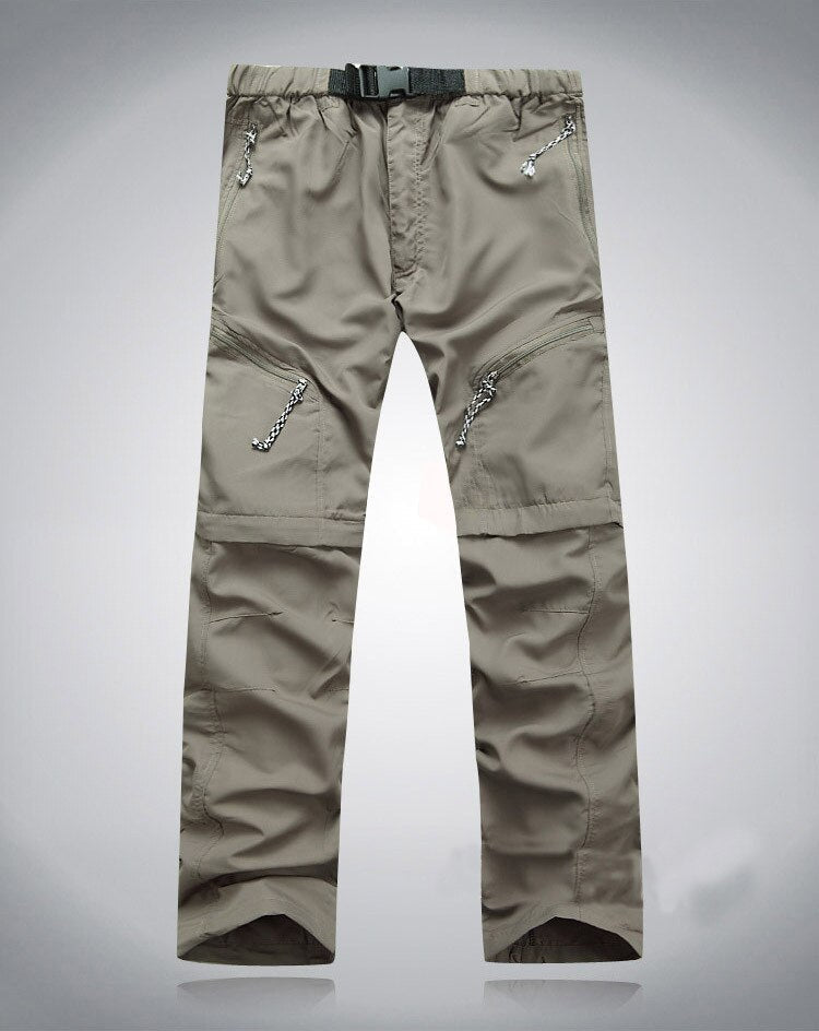 Pantaloni Convertibili da Uomo con Vita Elastica e Cerniere