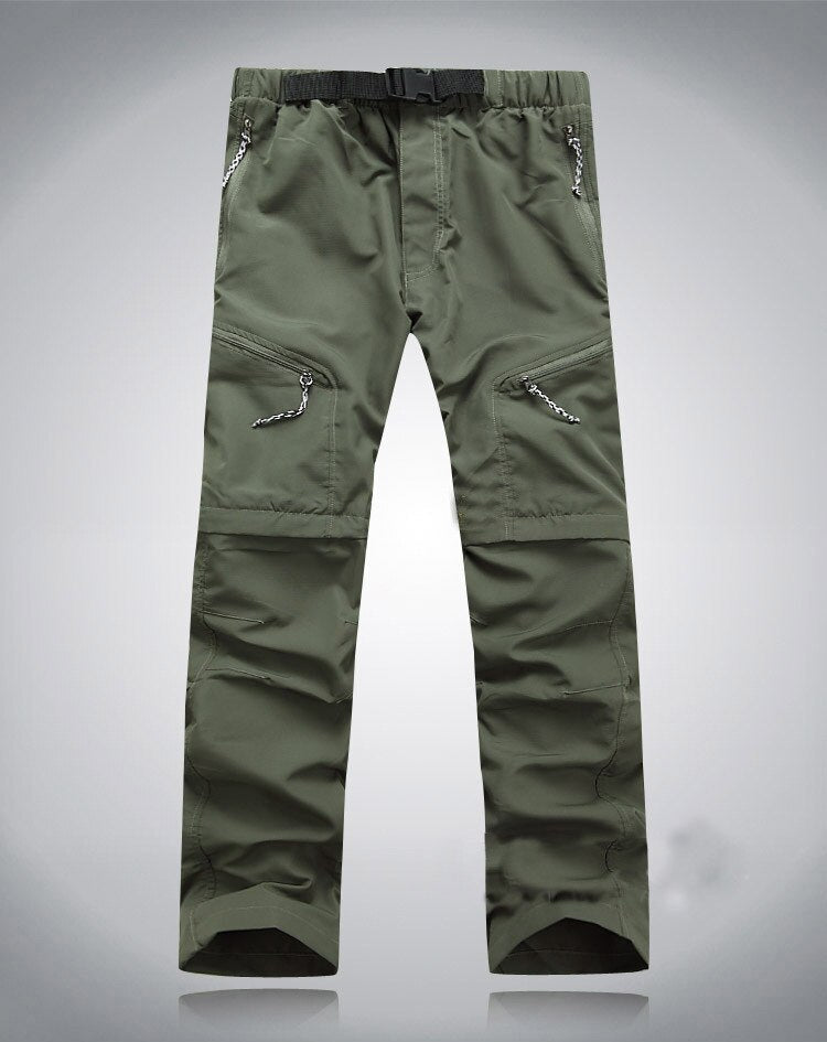 Pantaloni Convertibili da Uomo con Vita Elastica e Cerniere