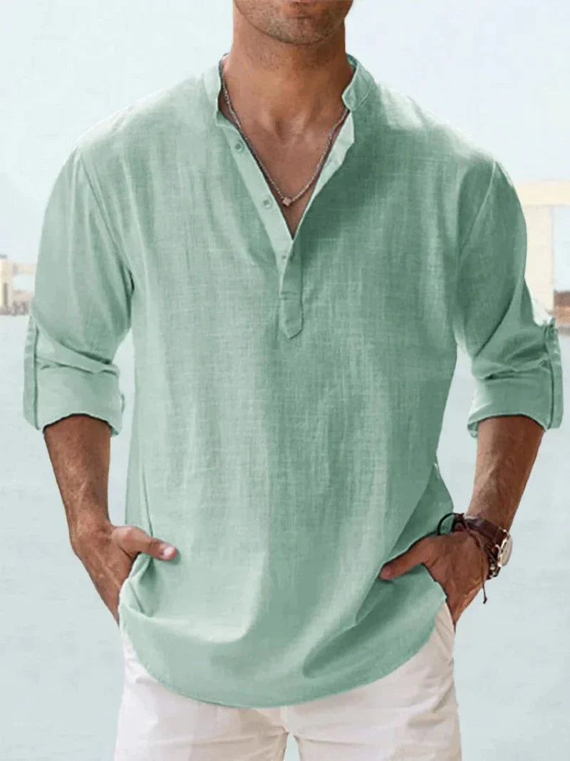 Camicia Casual Estiva da Uomo, Tessuto Traspirante