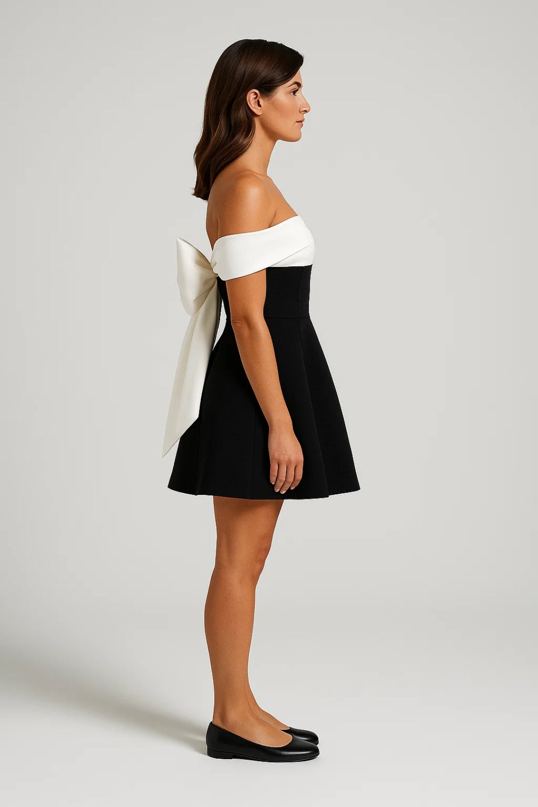 Mini Abito Donna - Off Shoulder con Color Block A-line | Chic