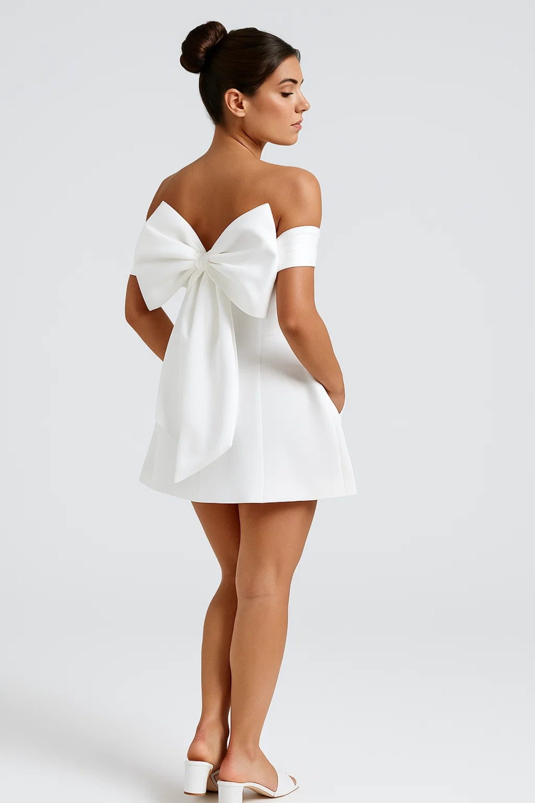 Mini Abito Donna - Off Shoulder con Color Block A-line | Chic