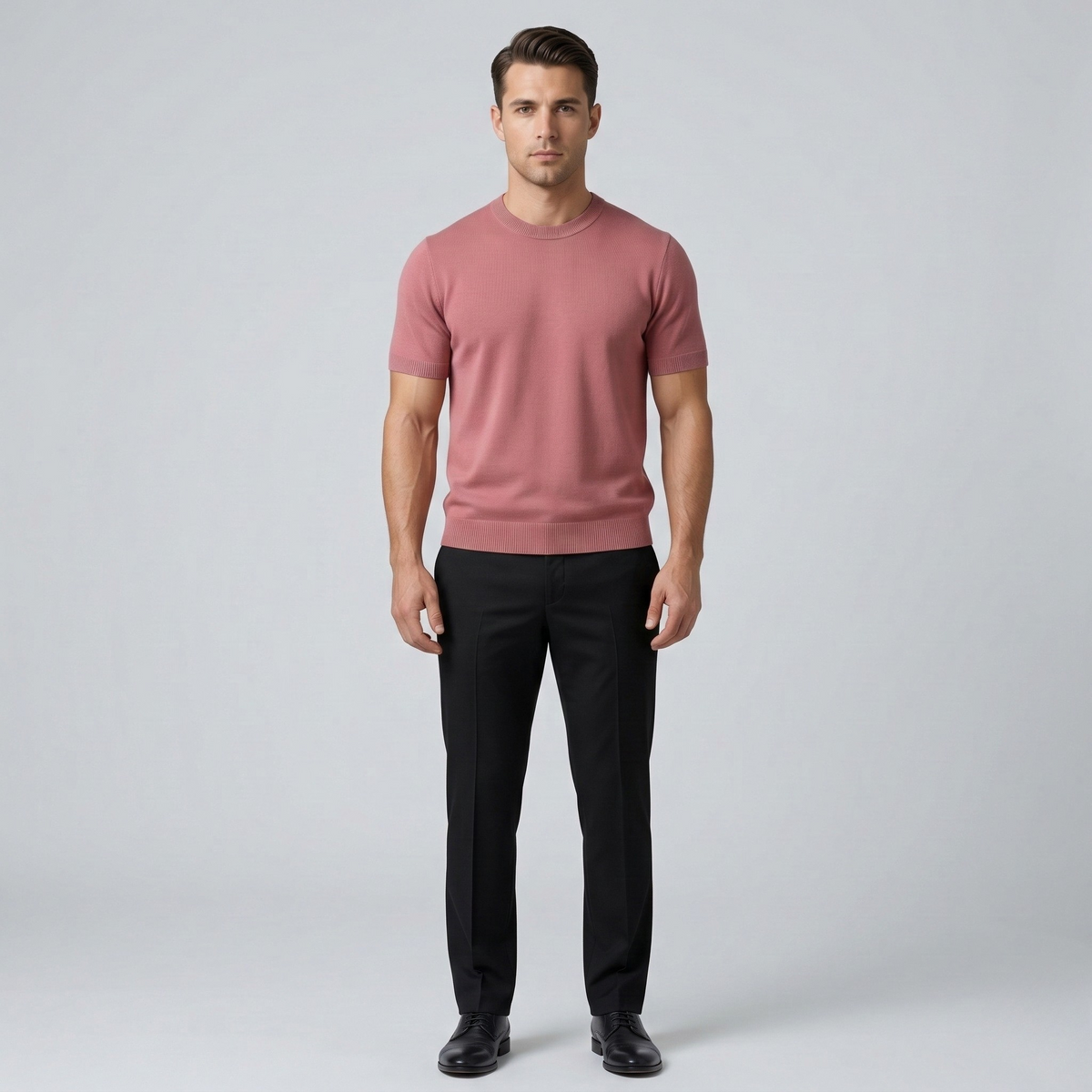 Maglia uomo in cotone maniche corte girocollo maglione leggero casual vestibilità slim