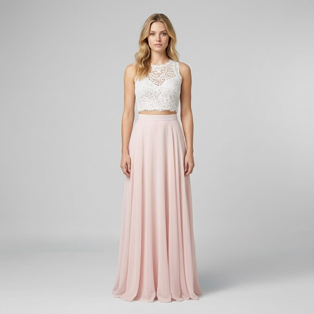 Vestito lungo elegante da donna stile serata fluido e sofisticato
