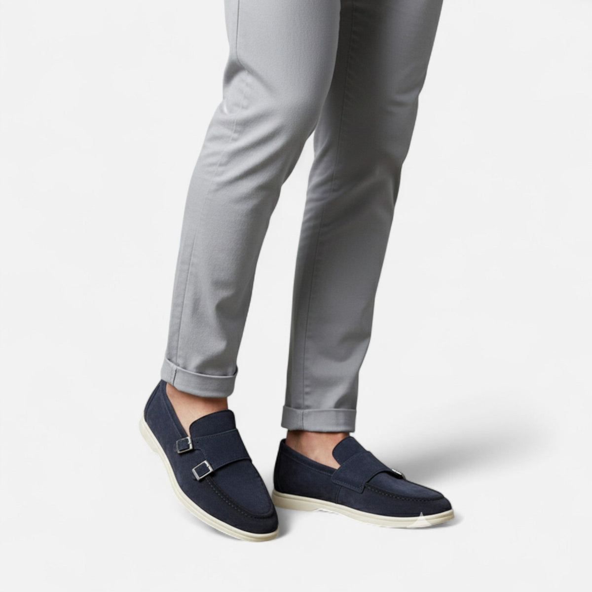 Mocassini Monk Strap in Scamosciato da Uomo – Eleganza Slip-On