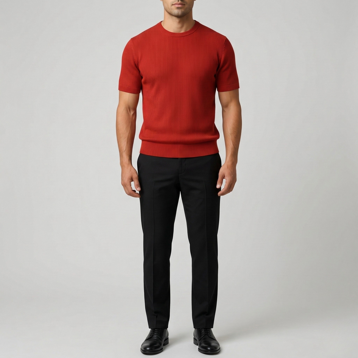 Maglia uomo in cotone maniche corte girocollo maglione leggero casual vestibilità slim