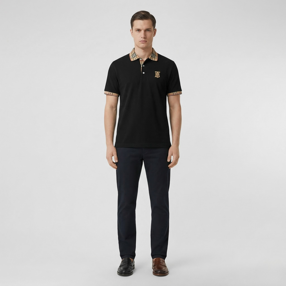 Polo Uomo in Cotone Manica Corta con Colletto Classico e Bottoni Casual Sportiva