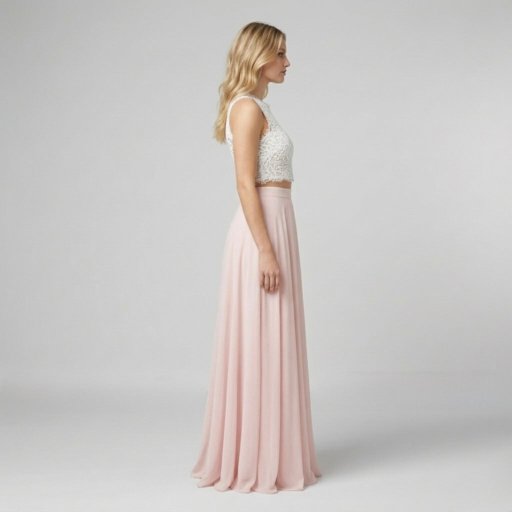 Vestito lungo elegante da donna stile serata fluido e sofisticato