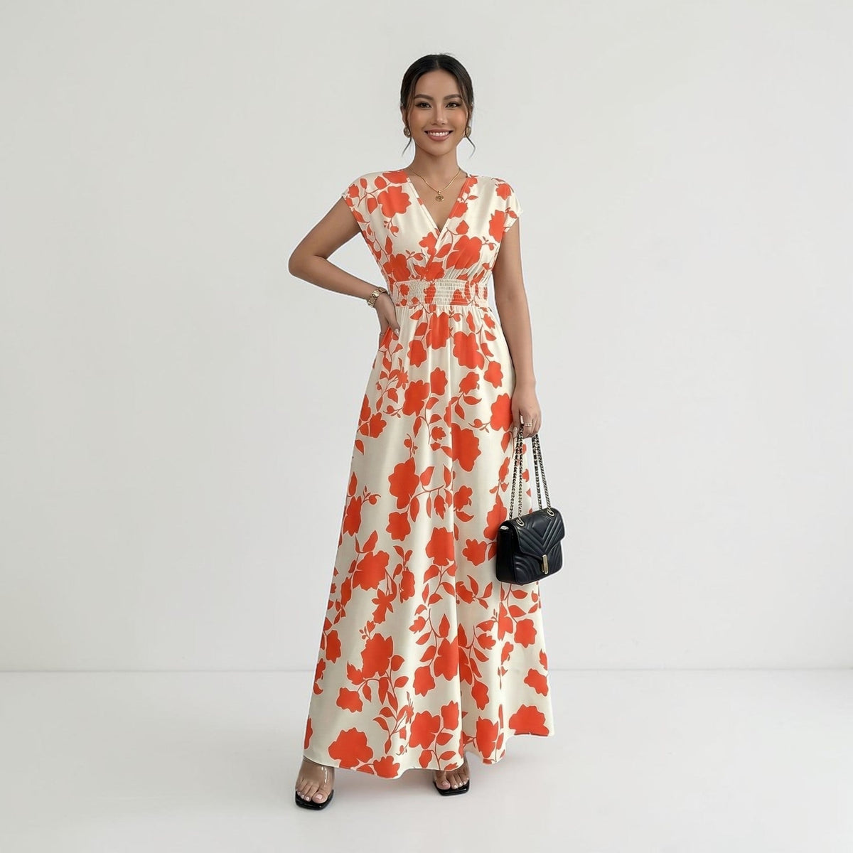Montarello Maxi Abito Lungo Floreale da Donna