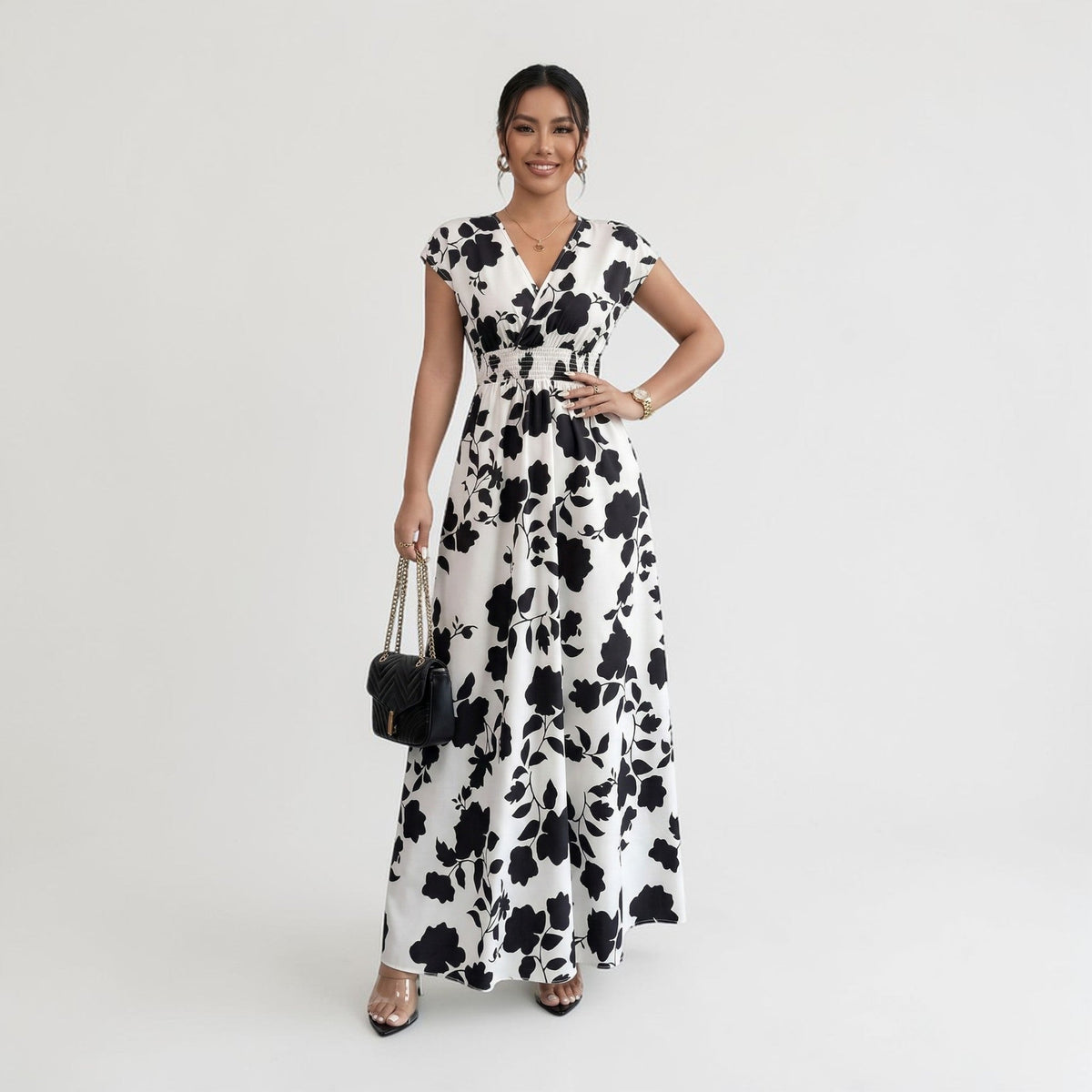 Montarello Maxi Abito Lungo Floreale da Donna