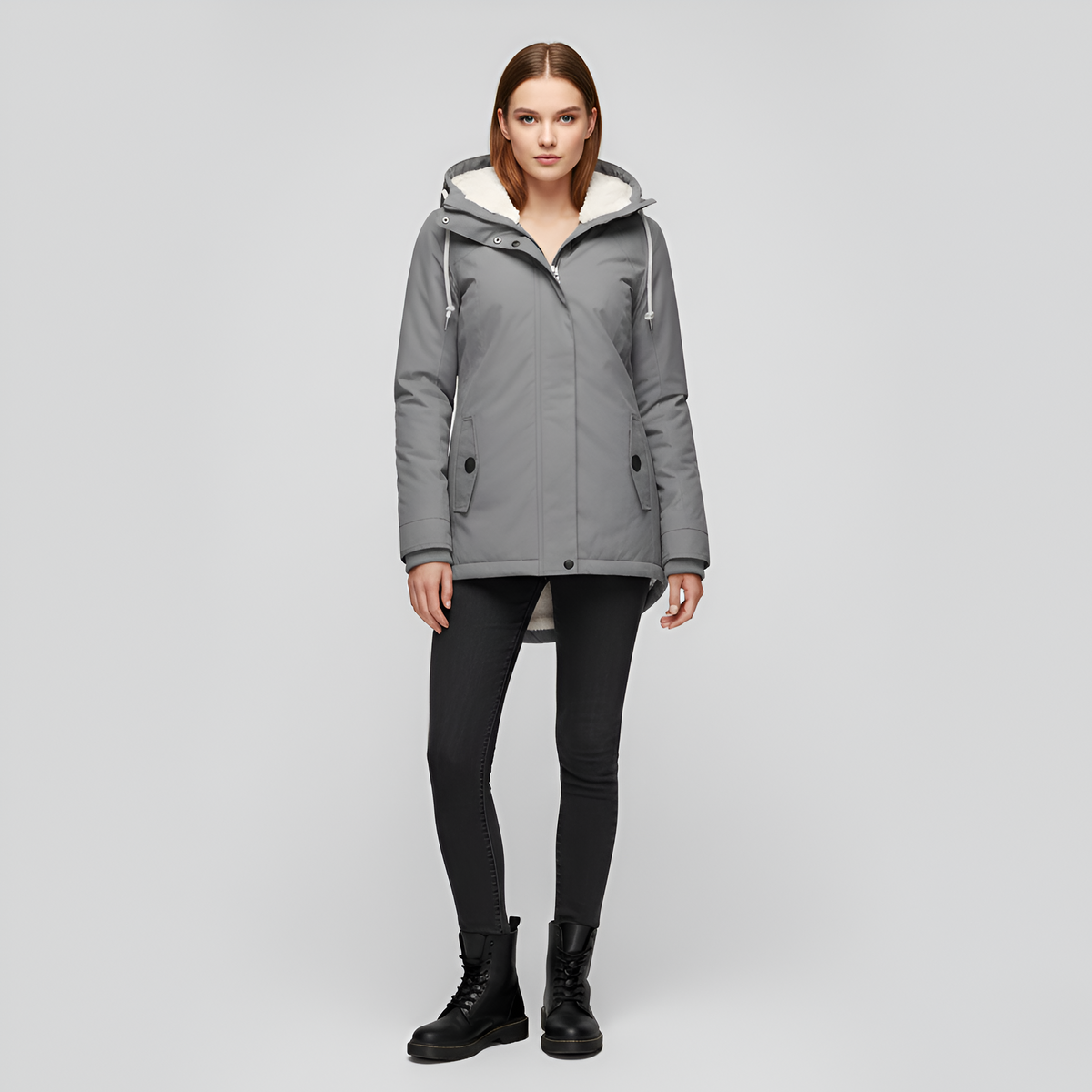 Valerios Fashion giacca invernale donna con cappuccio foderata in pile termo-caldo
