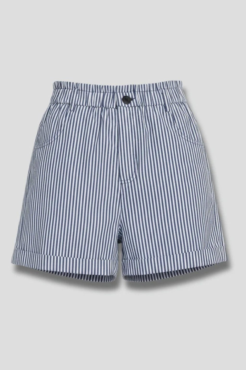 Ada | Shorts da donna a righe a vita alta con dettaglio bottoni