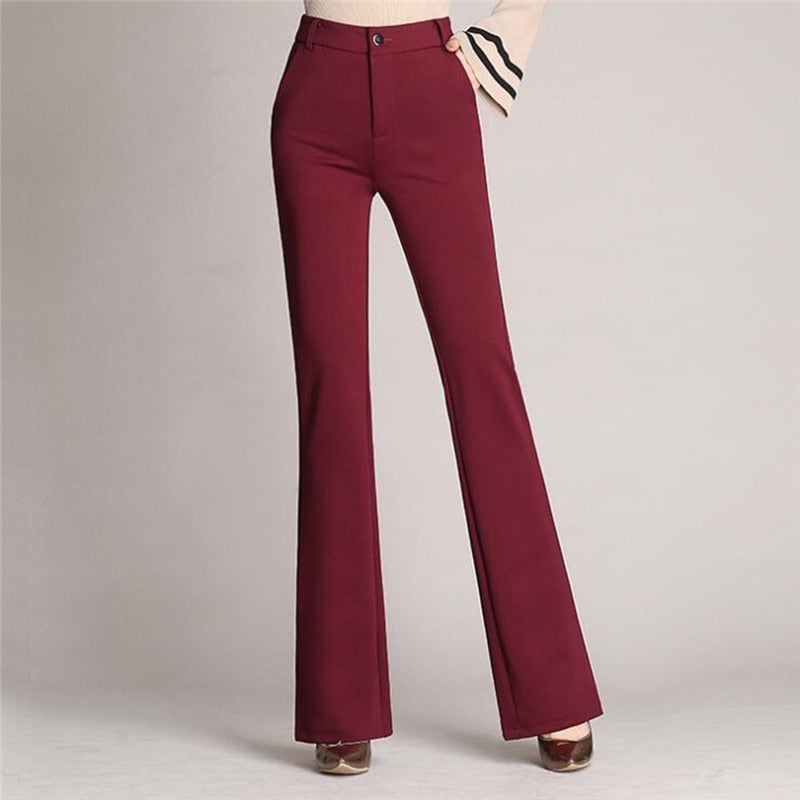 Pantaloni sartoriali eleganti da donna con taglio ad A e vita alta
