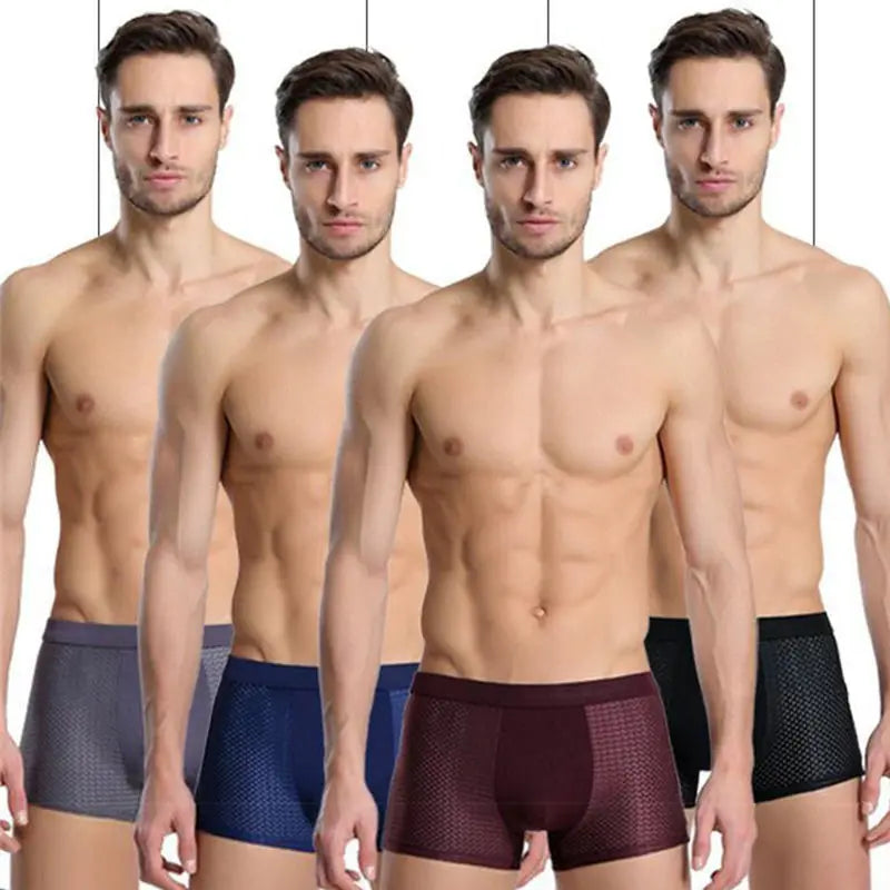 Boxer da Uomo in Bambù (Confezione da 4) - Intimo Traspirante e Confortevole