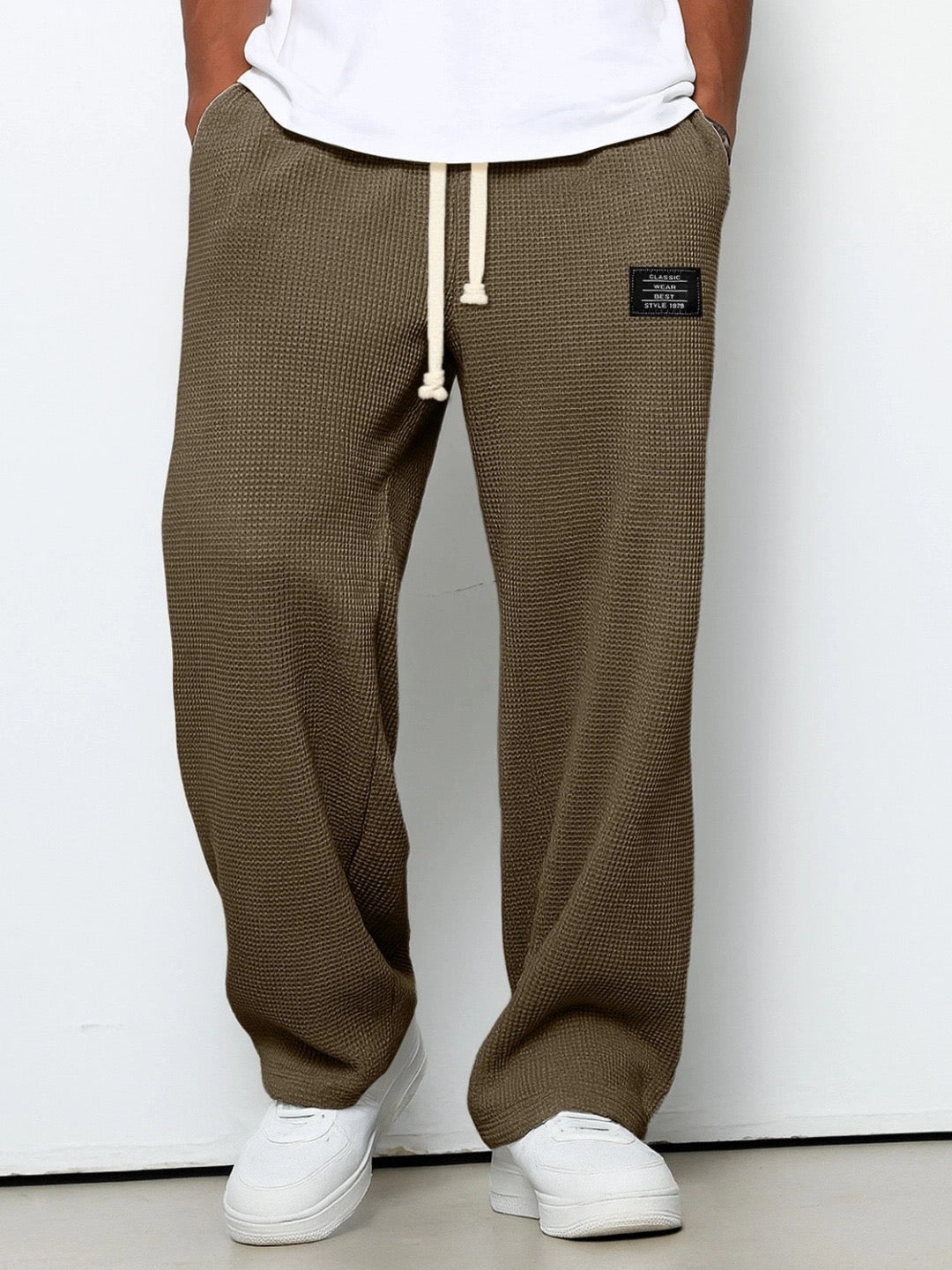 Pantaloni Comodi da Uomo Vestibilità Relax con Vita Regolabile e Tessuto Traspirante