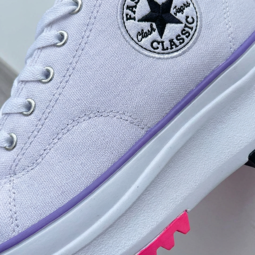 Sneakers con plateau e lacci da donna