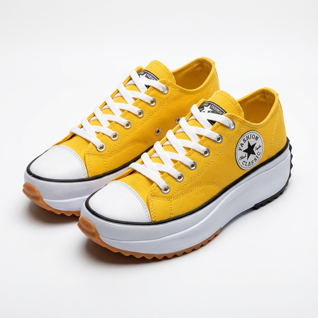 Sneakers con plateau e lacci da donna