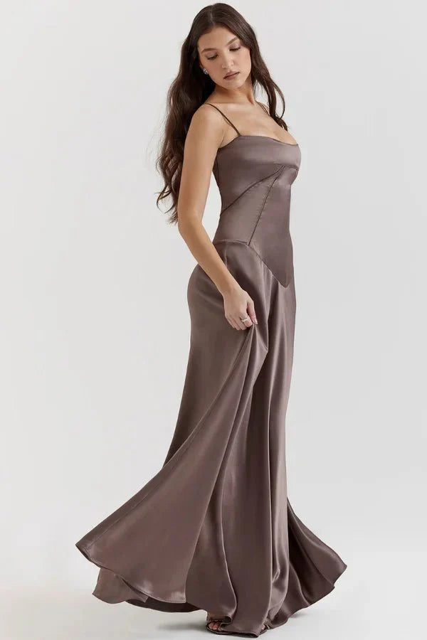 Gabriella – L'Abito Maxi Corsetto in Raso Setoso