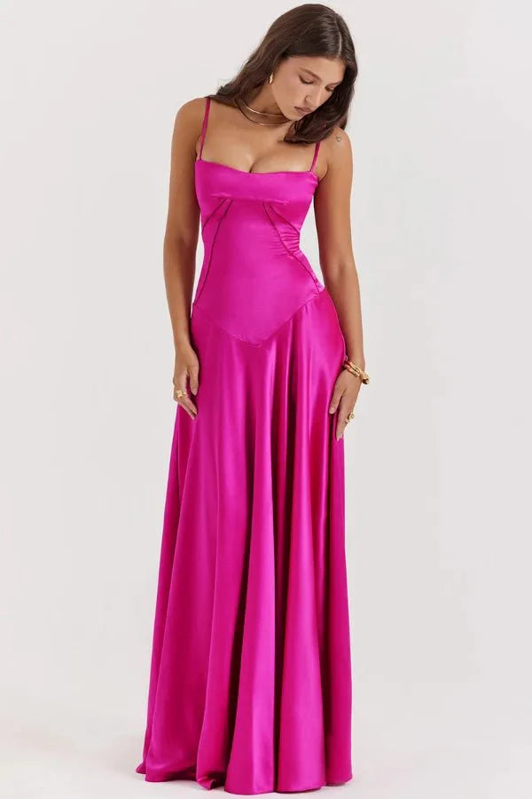 Gabriella – L'Abito Maxi Corsetto in Raso Setoso
