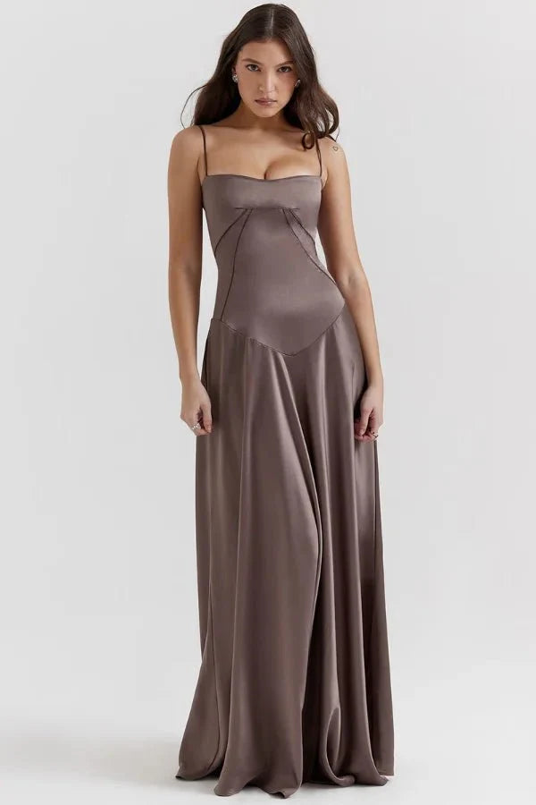 Gabriella – L'Abito Maxi Corsetto in Raso Setoso