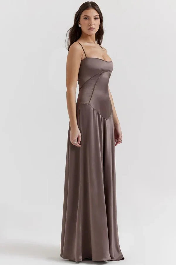 Gabriella – L'Abito Maxi Corsetto in Raso Setoso