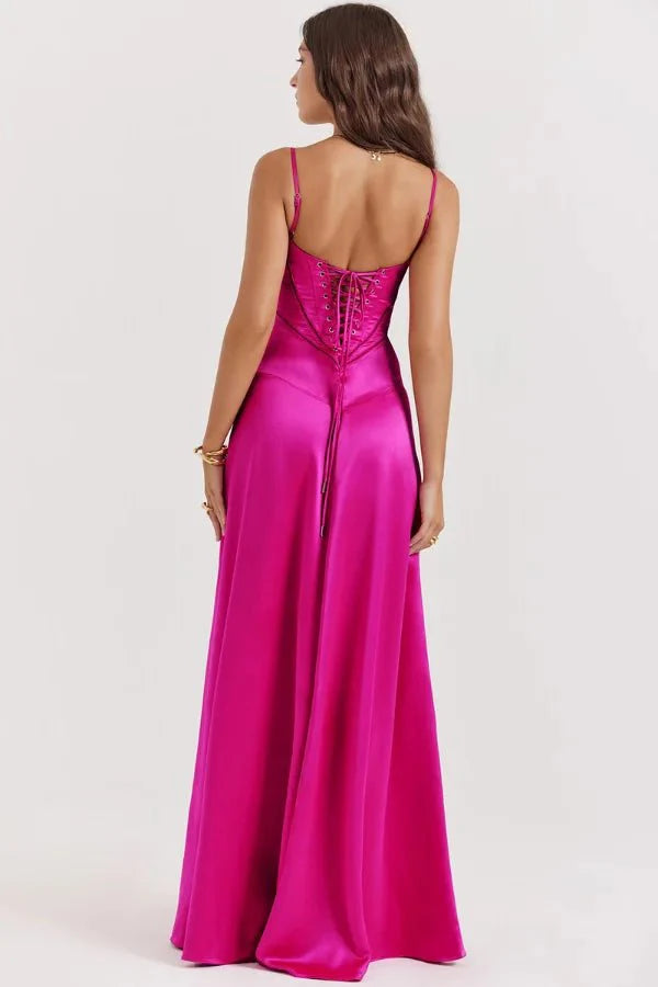 Gabriella – L'Abito Maxi Corsetto in Raso Setoso