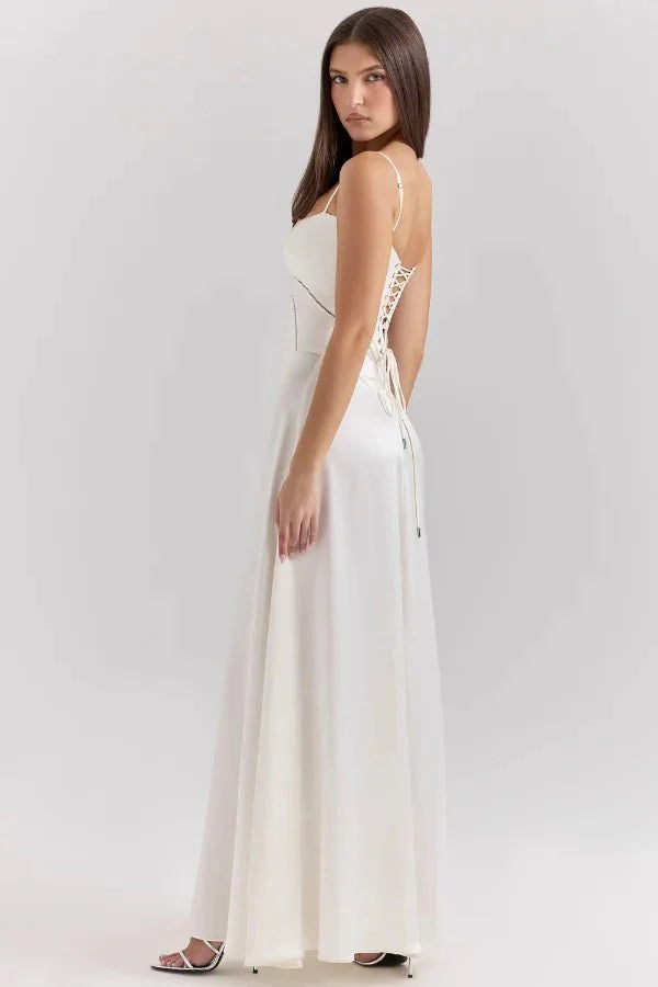 Gabriella – L'Abito Maxi Corsetto in Raso Setoso