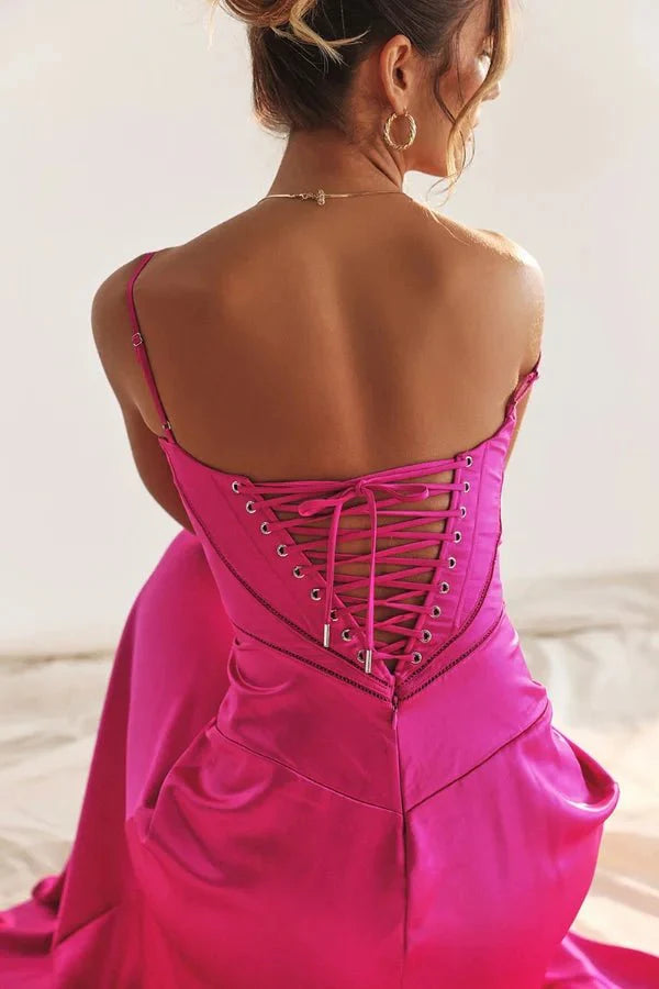 Gabriella – L'Abito Maxi Corsetto in Raso Setoso