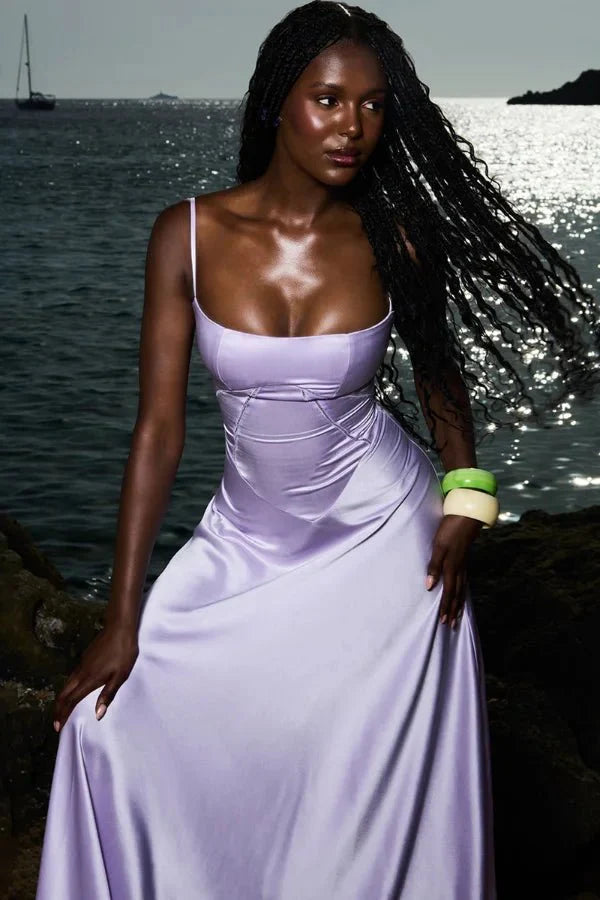 Gabriella – L'Abito Maxi Corsetto in Raso Setoso
