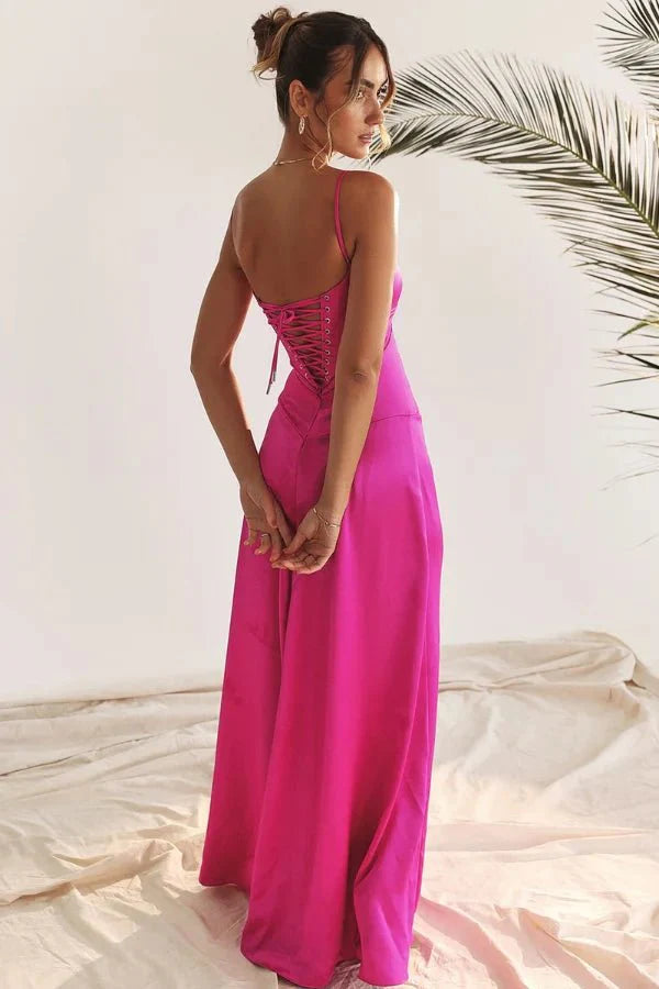 Gabriella – L'Abito Maxi Corsetto in Raso Setoso